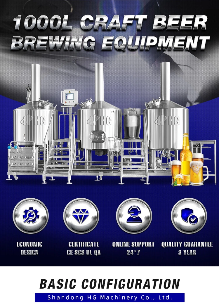 1000L Brewing Systems and Microbrewery Equipment Brewhouse System for Brew House